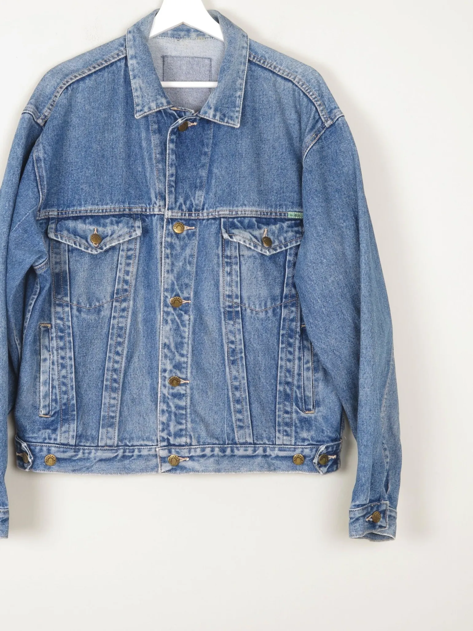 Men's Vintage Blue Denim Jacket Oversized 80s M