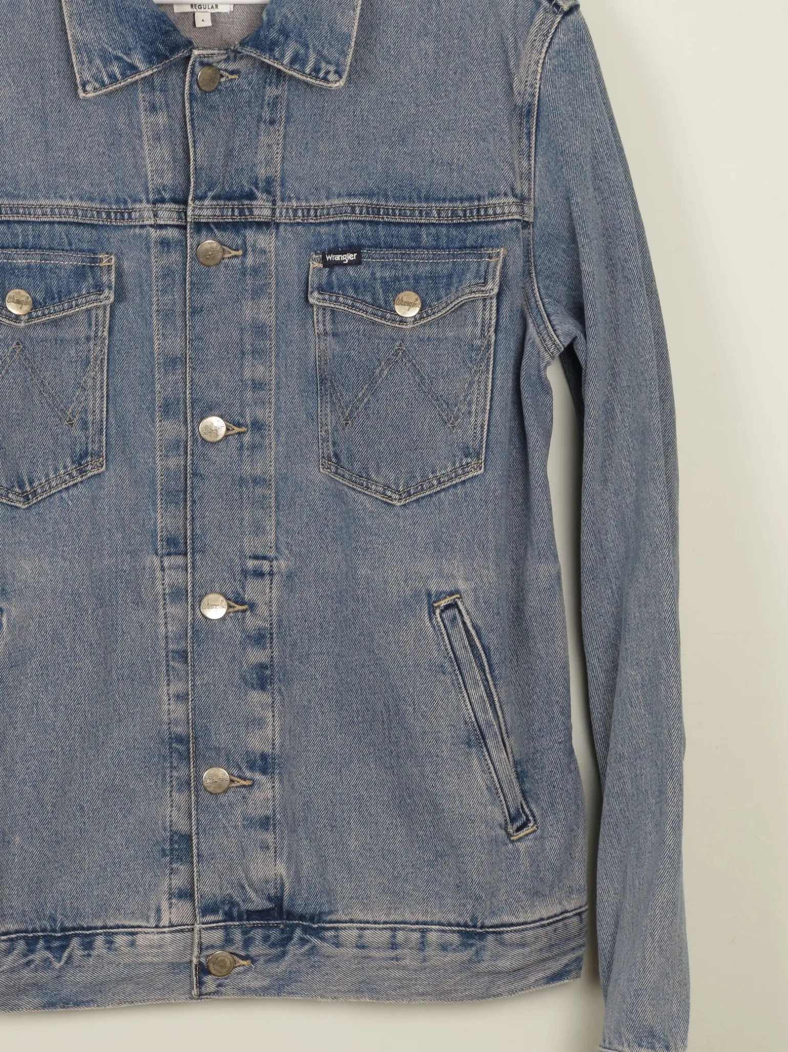 Men's Vintage Blue Denim Jacket Wrangler L