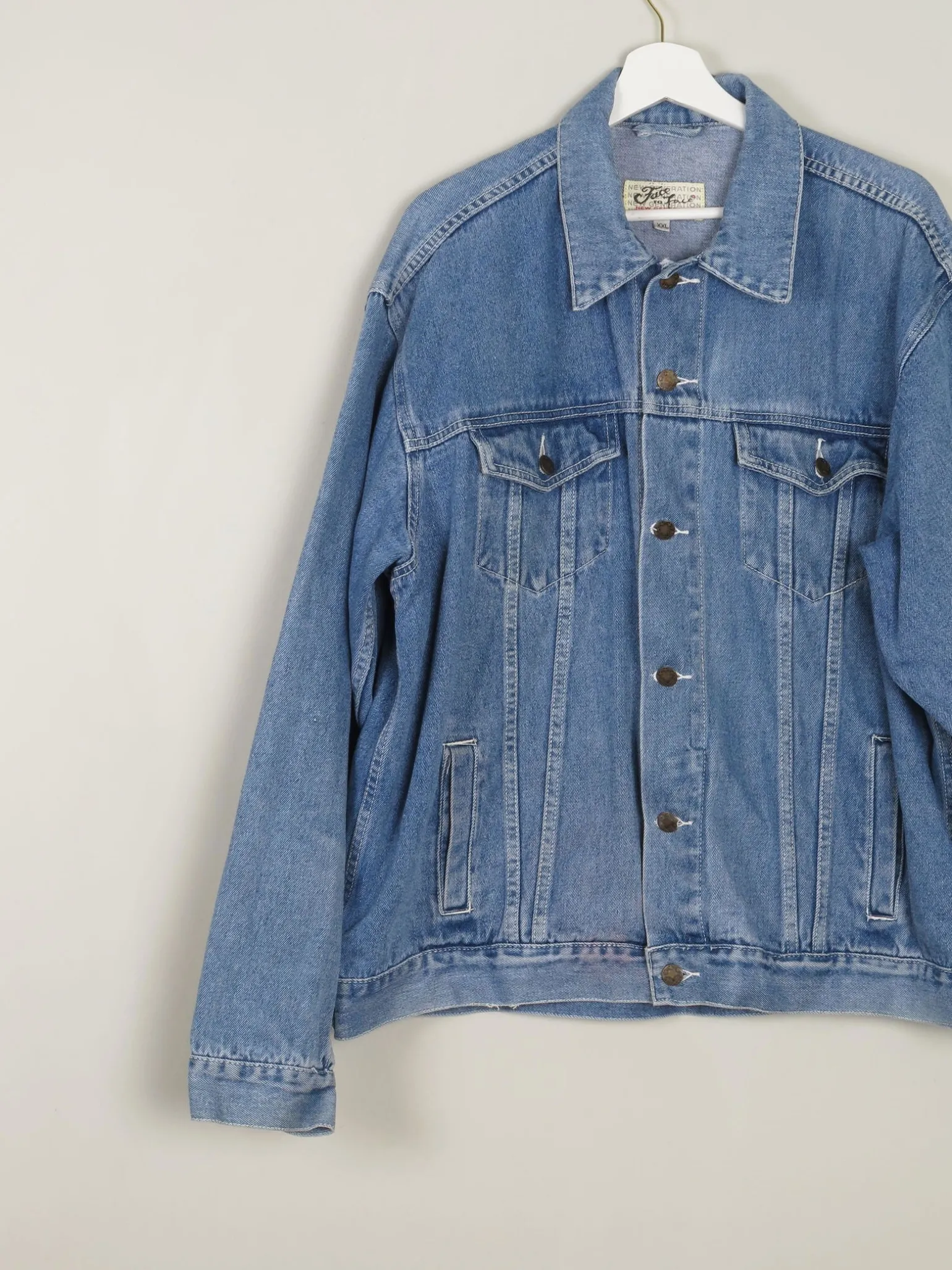 Men's Vintage Blue Denim Oversized Jacket XL