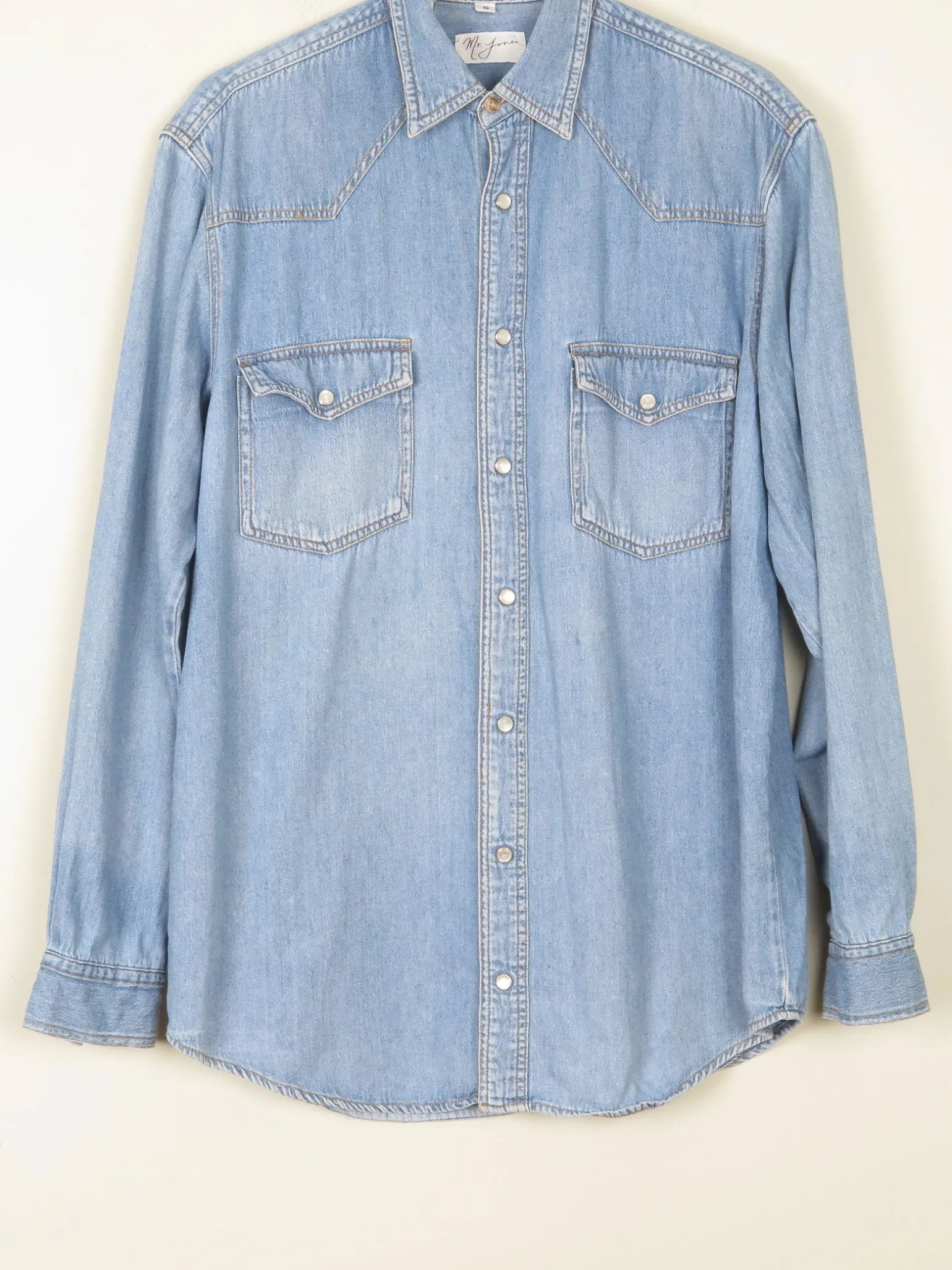 Men's Vintage Blue Denim Shirt S