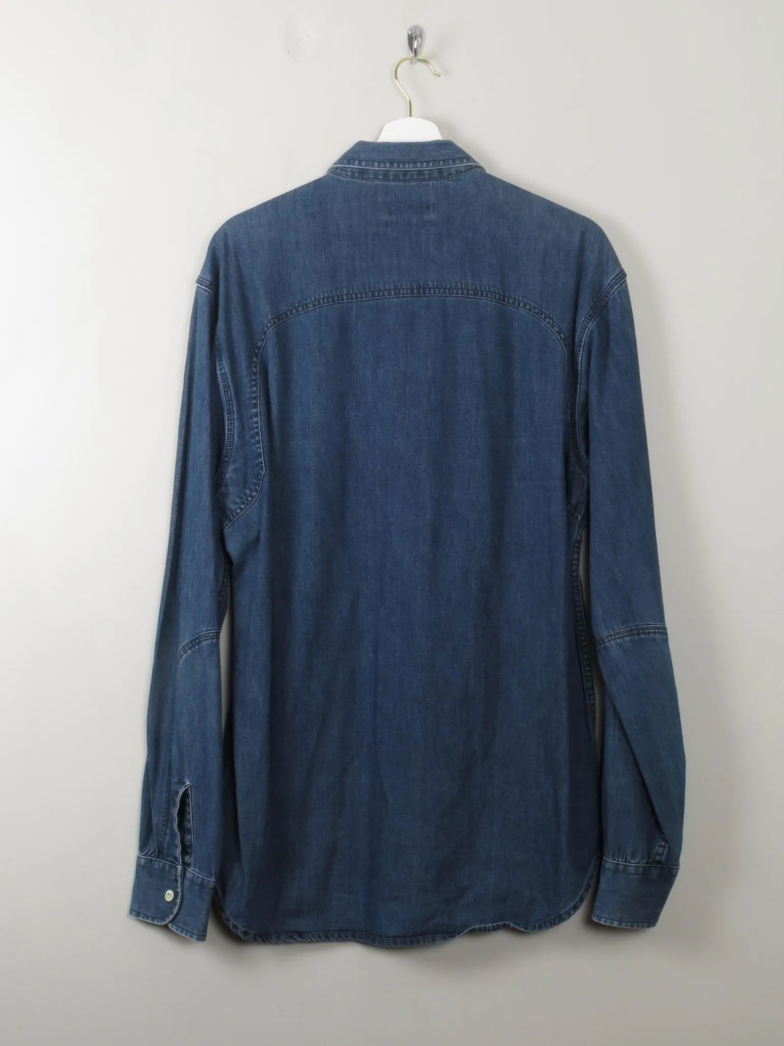 Men's Vintage Blue Denim Shirt XL