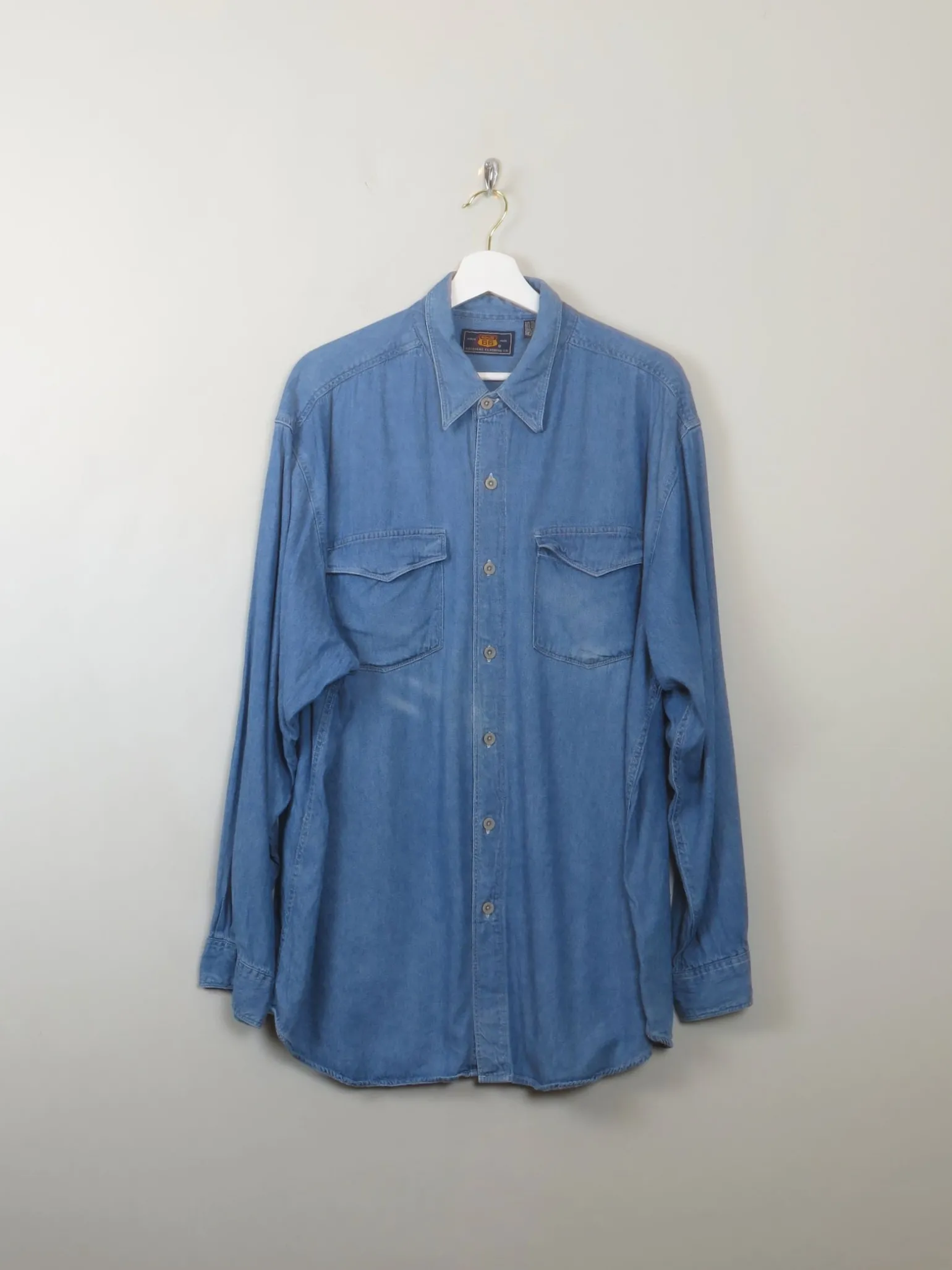 Men's Vintage Blue Denim Shirt Route 66 XL