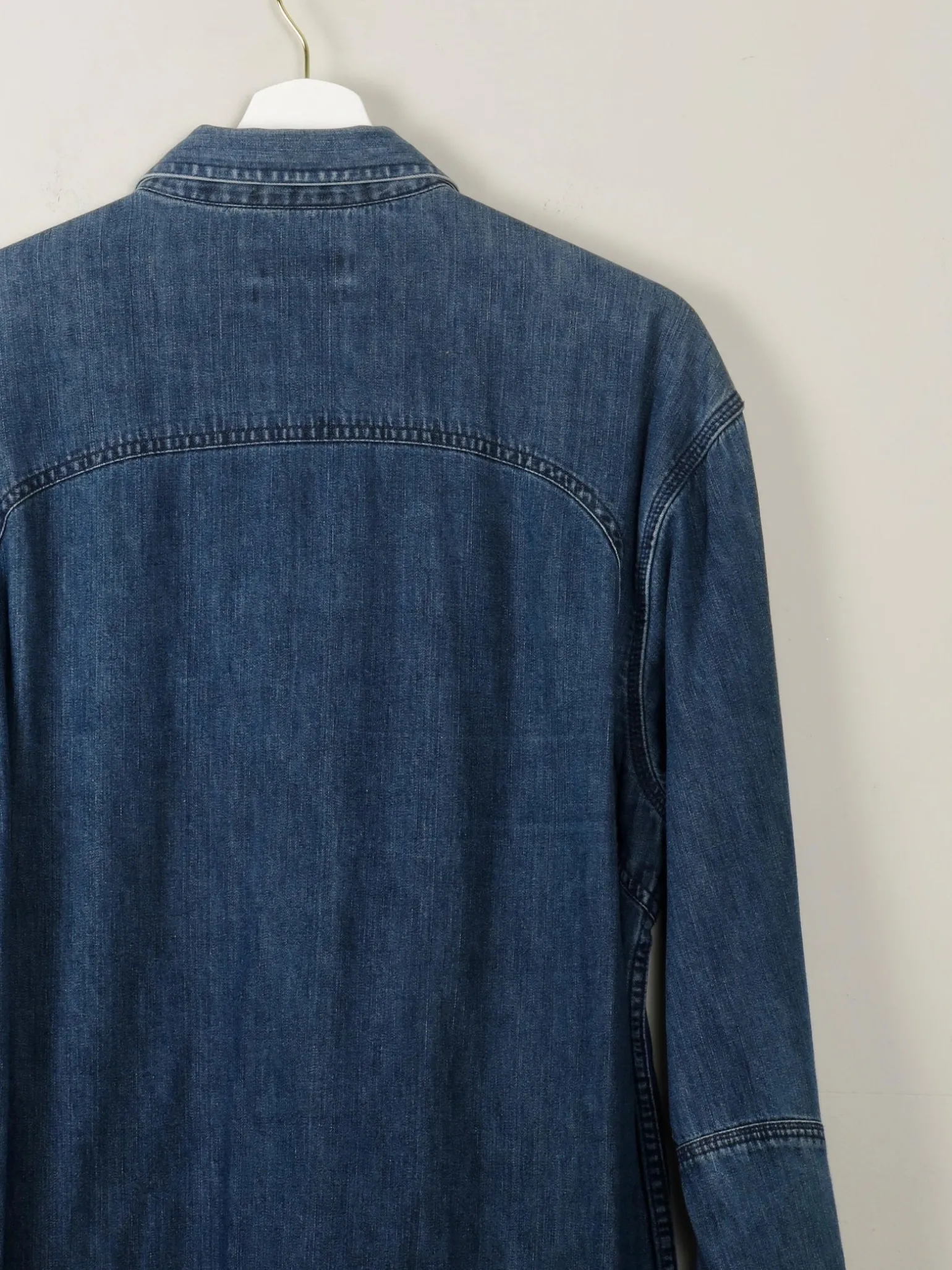 Men's Vintage Blue Denim Shirt XL