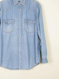 Men's Vintage Blue Denim Shirt S