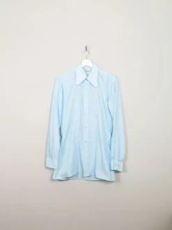 Men's Vintage Blue Embroidered Shirt S/M