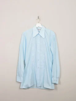 Men's Vintage Blue Embroidered Shirt S/M