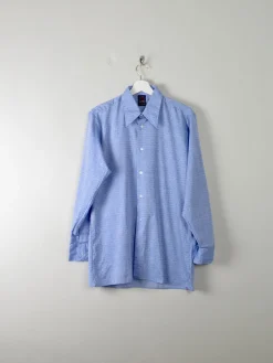 Men's Vintage Blue Patterned Shirt L