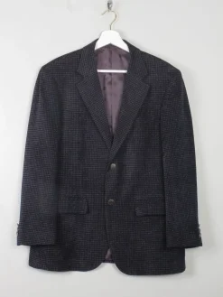 Men's Vintage Blue Printed Velvet Blazer By Indian Homme 38/40 S