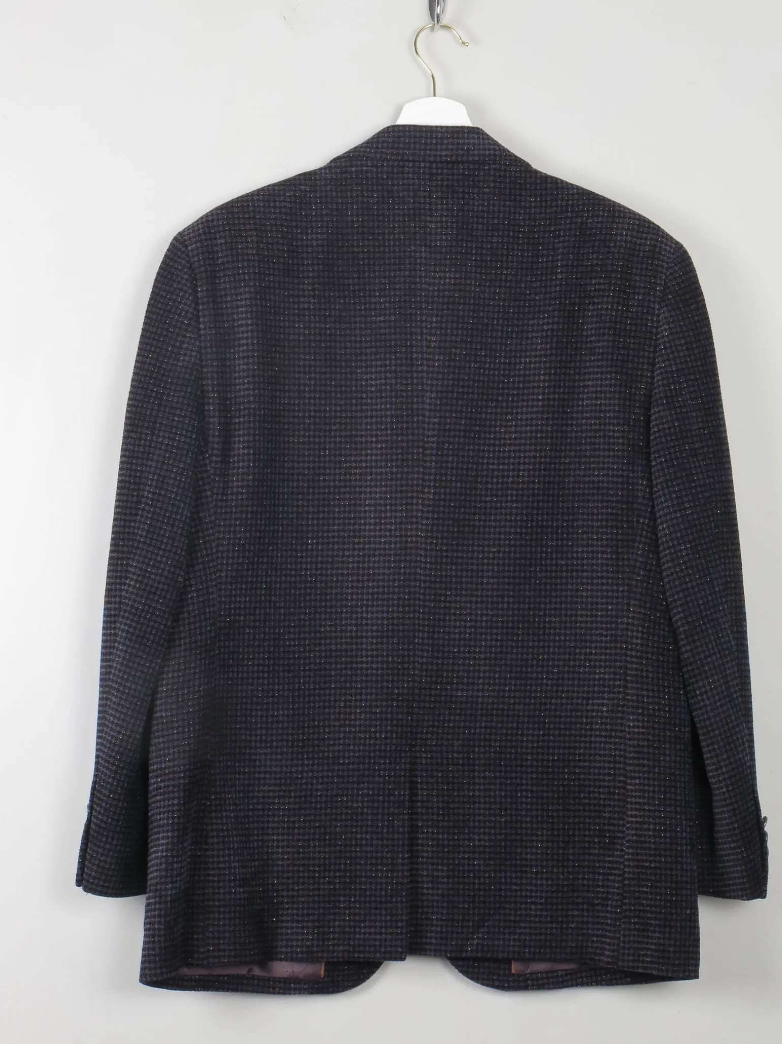 Men's Vintage Blue Printed Velvet Blazer By Indian Homme 38/40 S