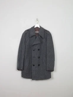 Men's Vintage Blue Tweed Short Coat 44/L
