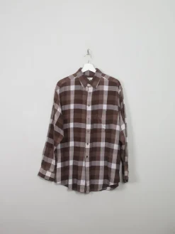 Men's Vintage Brown Flannel Shirt L