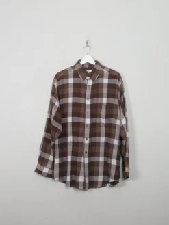 Men's Vintage Brown Flannel Shirt L