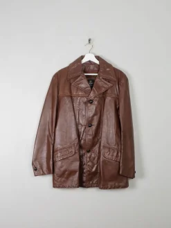 Men's Vintage Brown Leather Jacket M