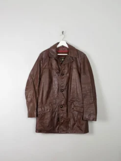 Men's Vintage Brown Leather 1970s Lined M