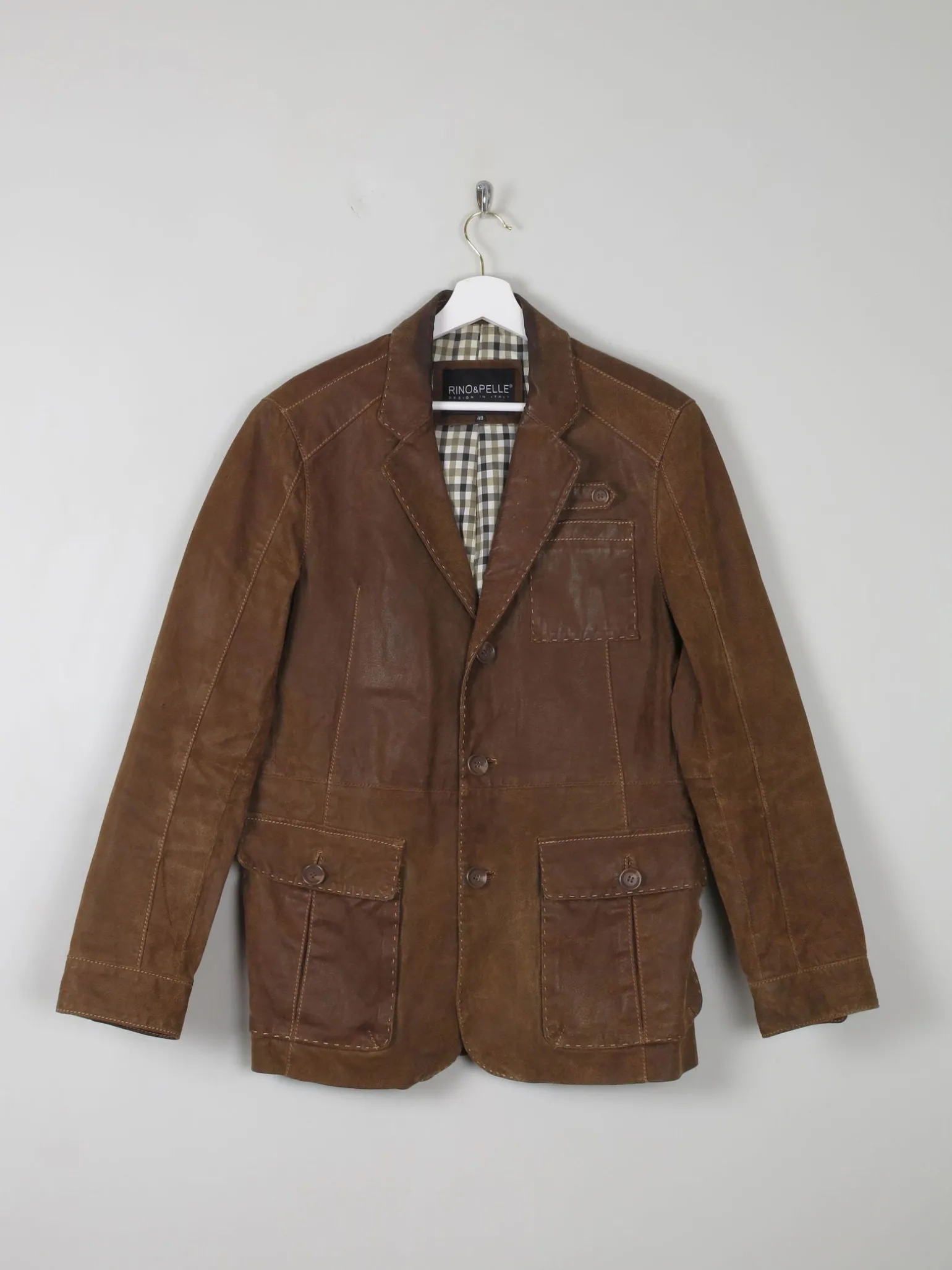 Men's Vintage Brown Leather Jacket 38/40