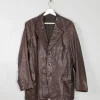 Men's Vintage Brown Leather 1970s Jacket M