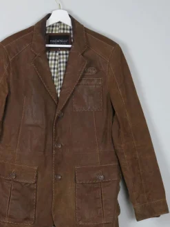 Men's Vintage Brown Leather Jacket 38/40