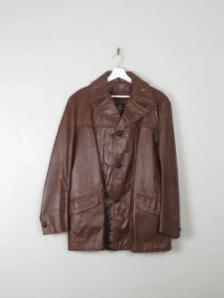 Men's Vintage Brown Leather Jacket M