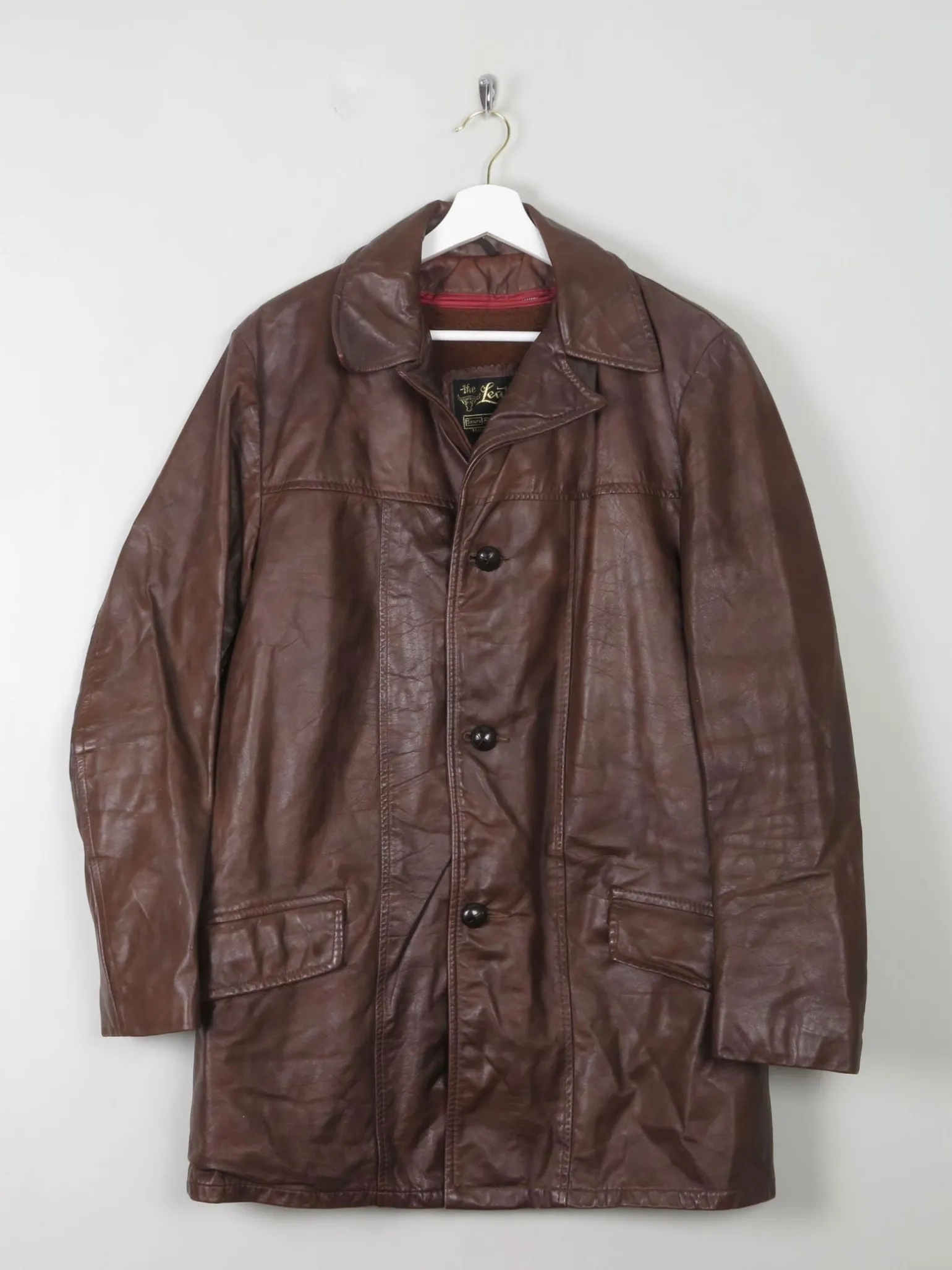 Men's Vintage Brown Leather 1970s Lined M