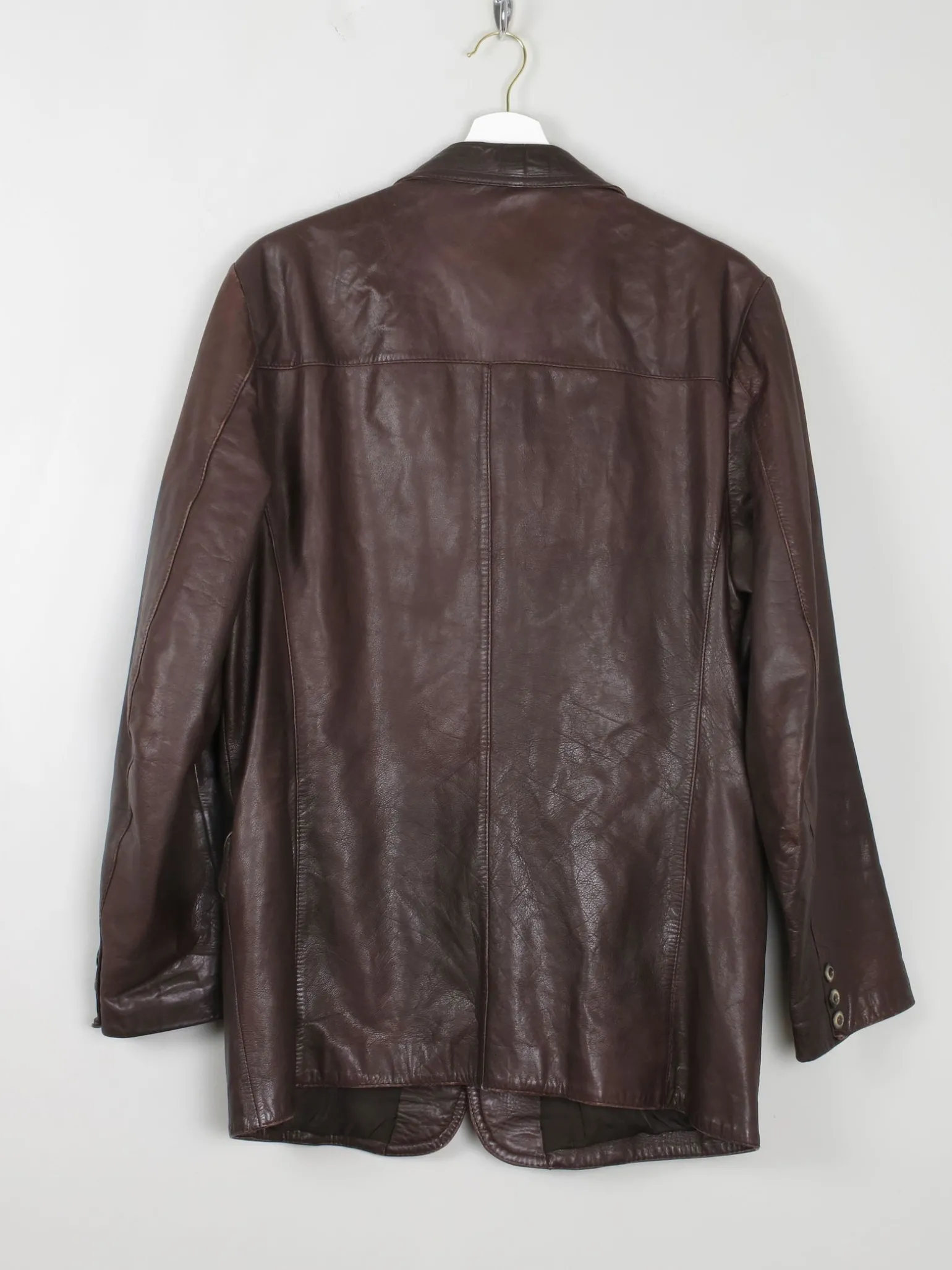 Men's Vintage Brown Leather 1970s Jacket M