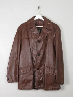 Men's Vintage Brown Leather Jacket M