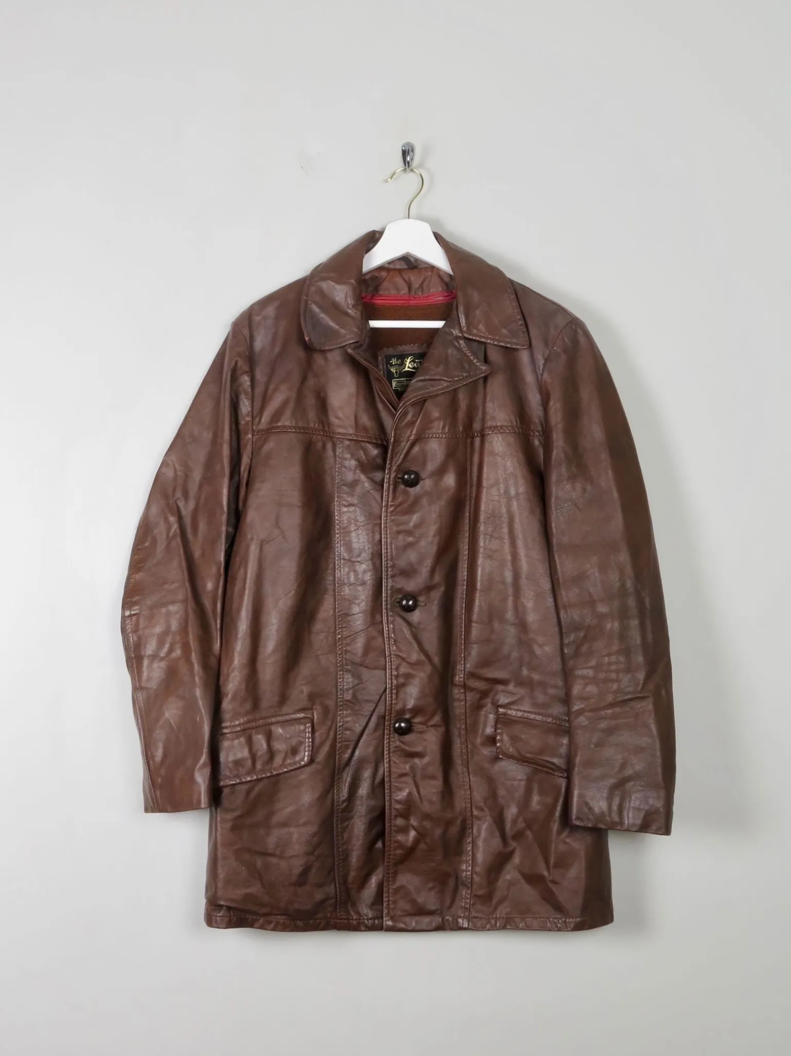 Men's Vintage Brown Leather 1970s Lined M