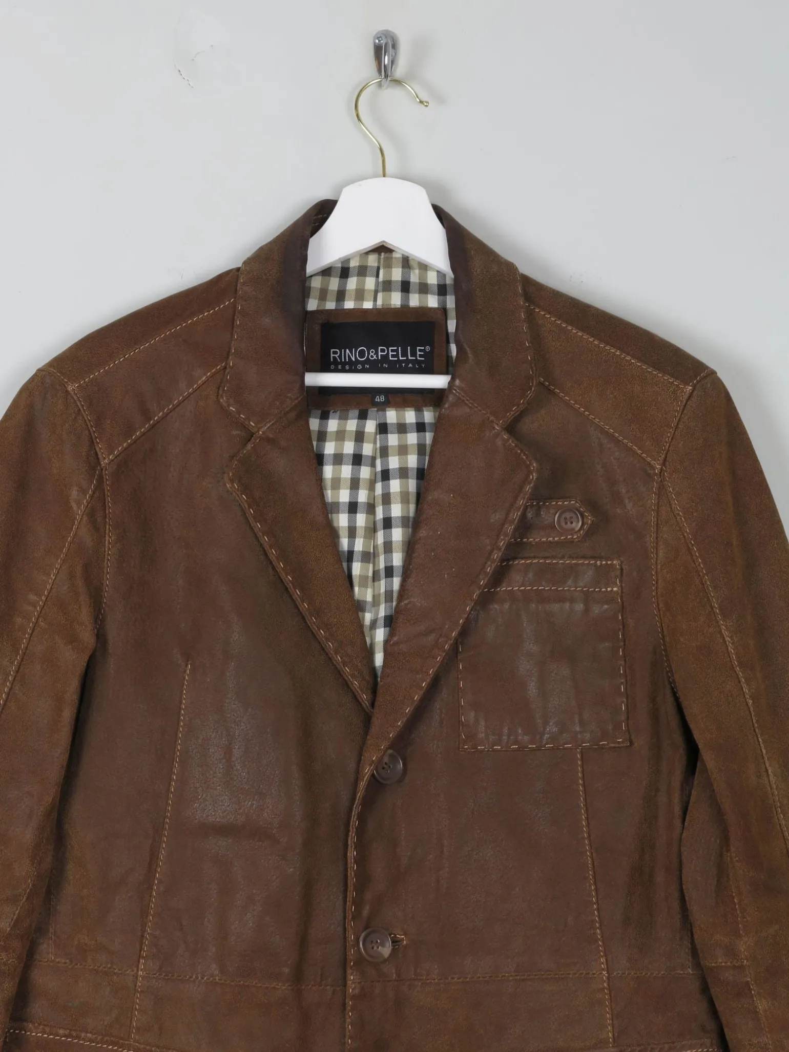 Men's Vintage Brown Leather Jacket 38/40