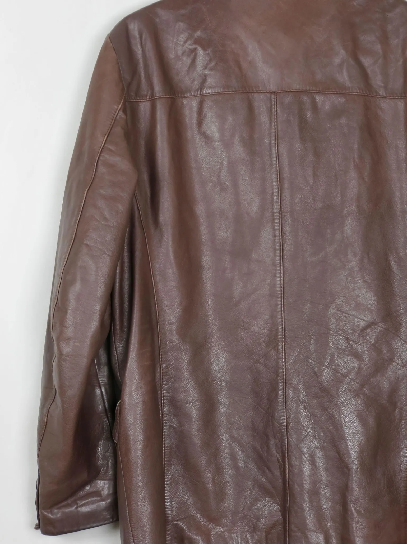 Men's Vintage Brown Leather 1970s Jacket M
