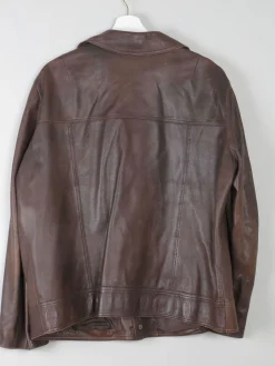 Men's Vintage Brown Leather Jacket L/XL