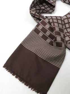 Men’s Vintage Brown Printed Vintage Scarf