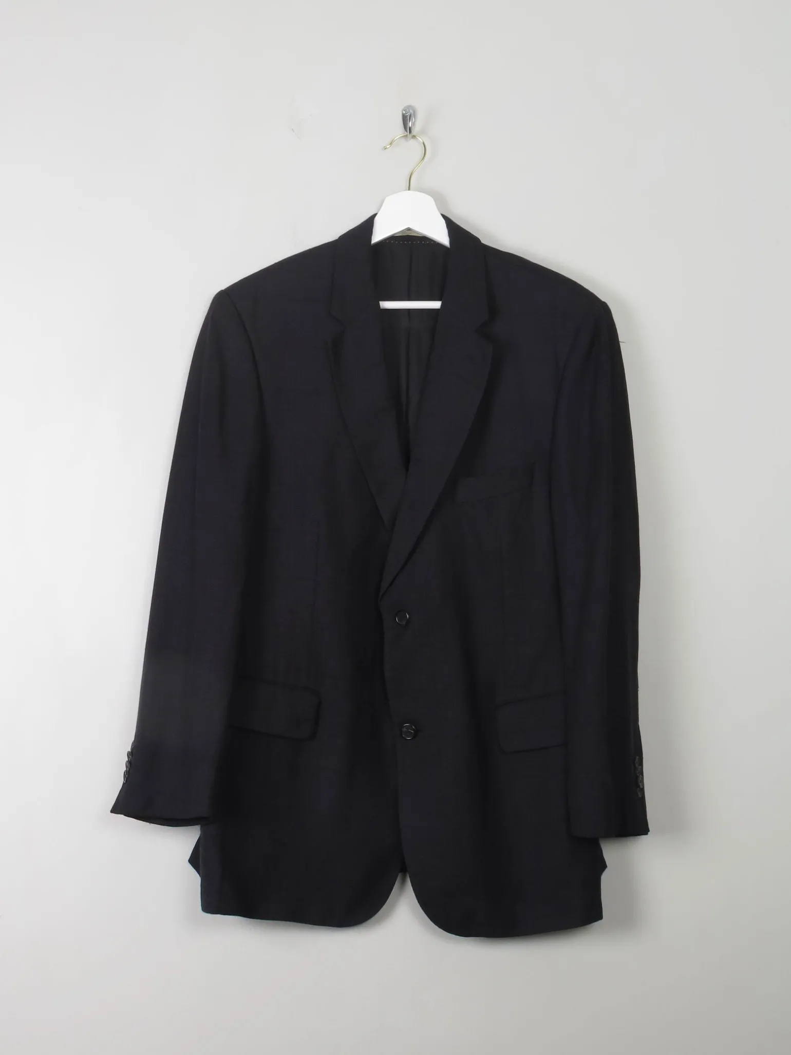 Men's Vintage Burberry Linen Jacket Navy M 42"