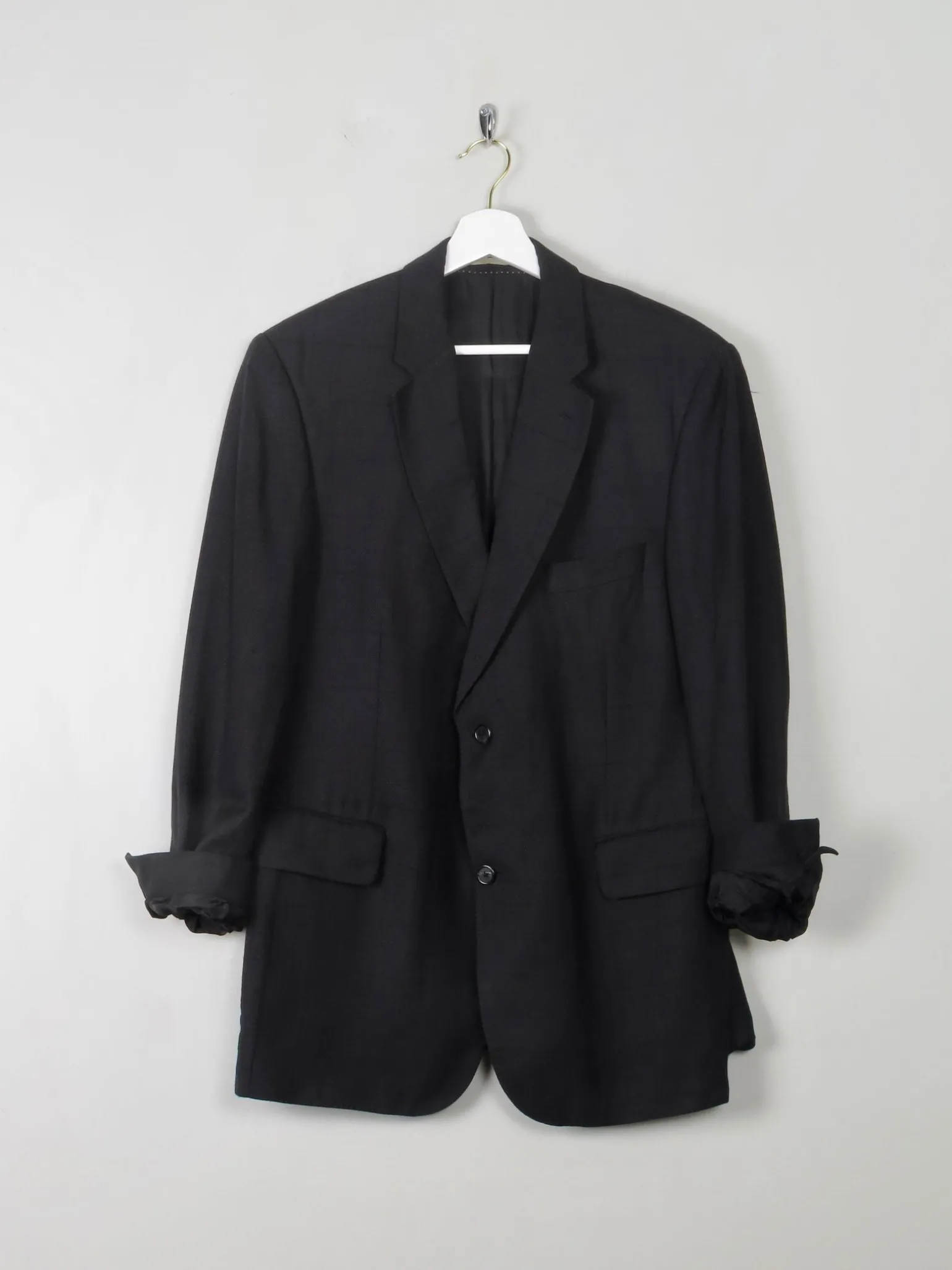 Men's Vintage Burberry Linen Jacket Navy M 42"