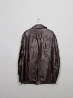 Men's Vintage Burgundy  Leather Jacket L