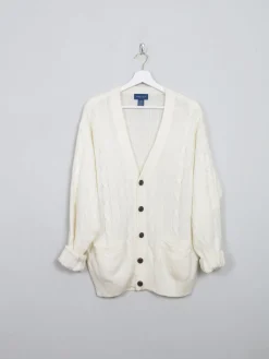 Men's Vintage Cable-Knit Cardigan L