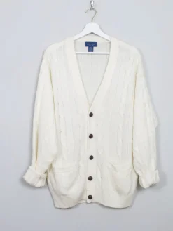 Men's Vintage Cable-Knit Cardigan L