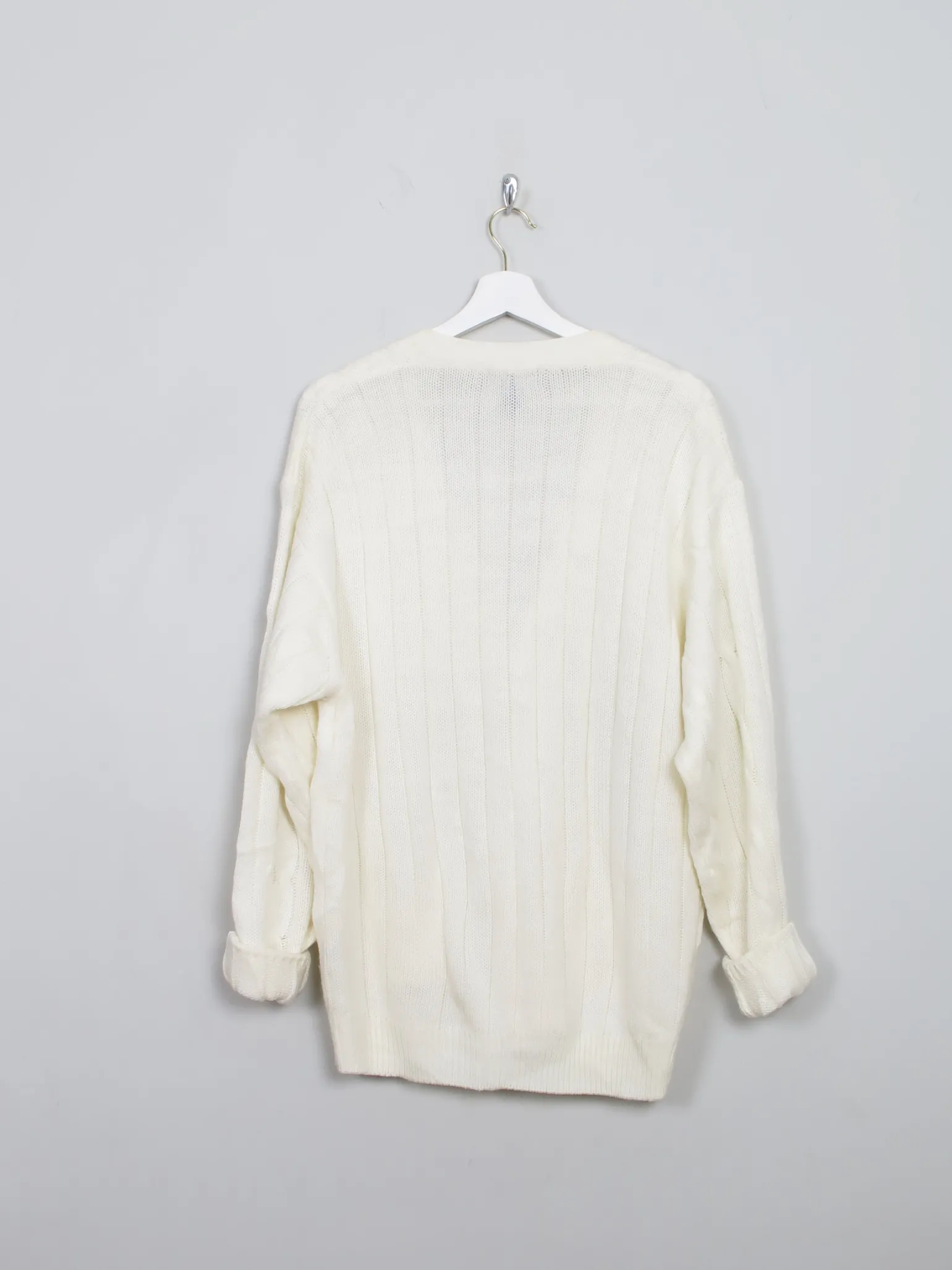 Men's Vintage Cable-Knit Cardigan L