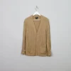 Men's Vintage Camel Cable-knit Cardigan  L