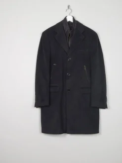Mens Vintage Cashmere & Wool Black 3/4 Crombie Style Coat 40