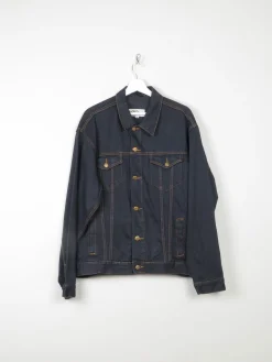 Men's Vintage Charcoal Black Denim Jacket L