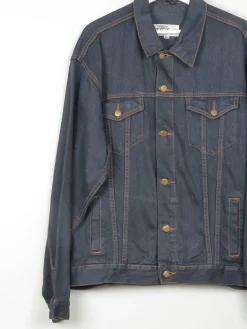 Men's Vintage Charcoal Black Denim Jacket L