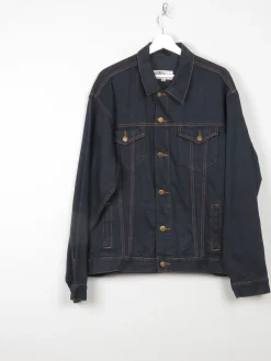 Men's Vintage Charcoal Black Denim Jacket L