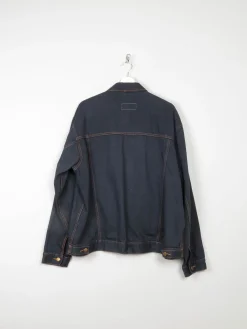 Men's Vintage Charcoal Black Denim Jacket L