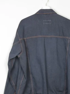 Men's Vintage Charcoal Black Denim Jacket L