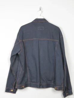 Men's Vintage Charcoal Black Denim Jacket L