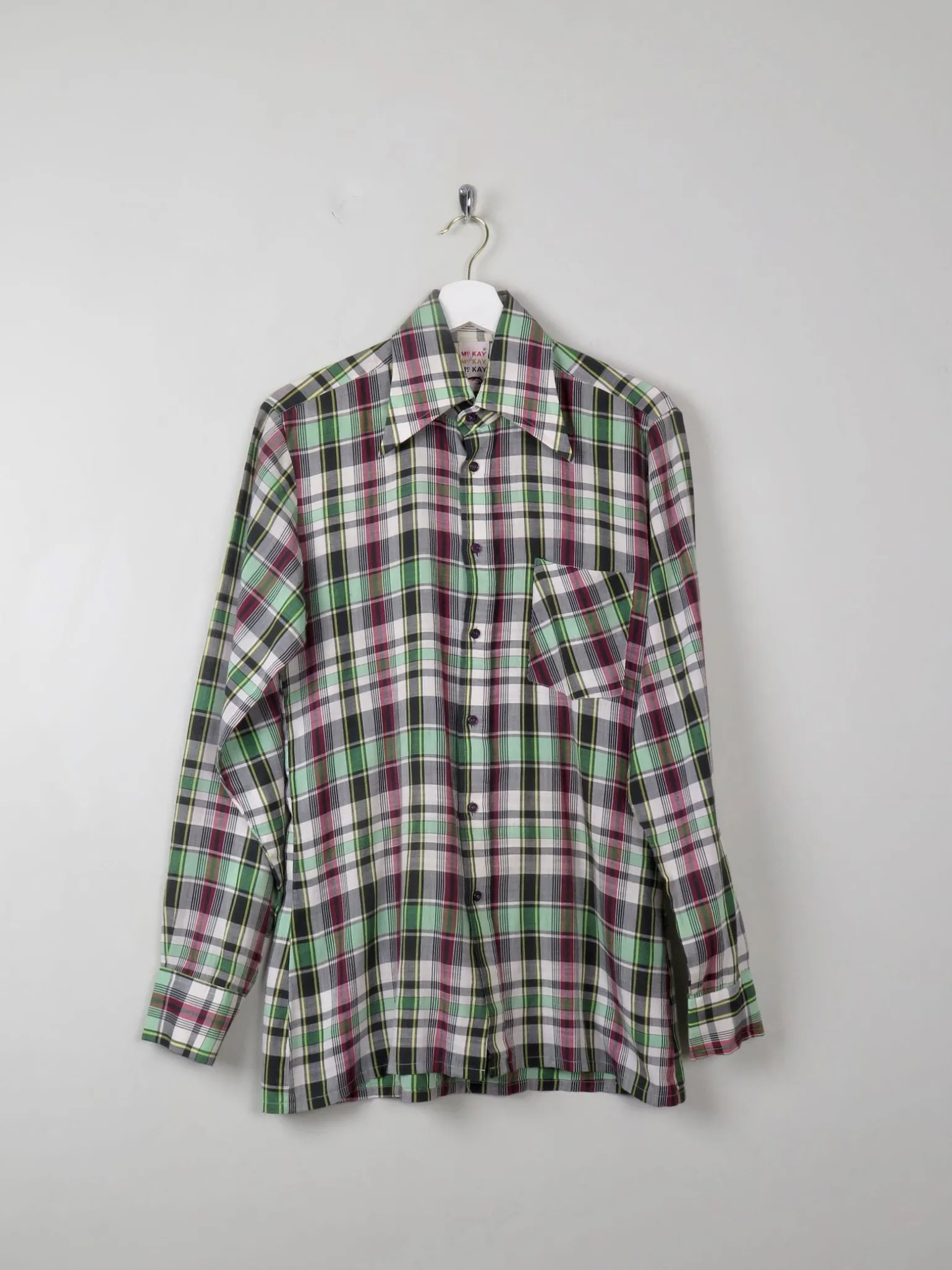 Men's Vintage Check Shirt 70s M