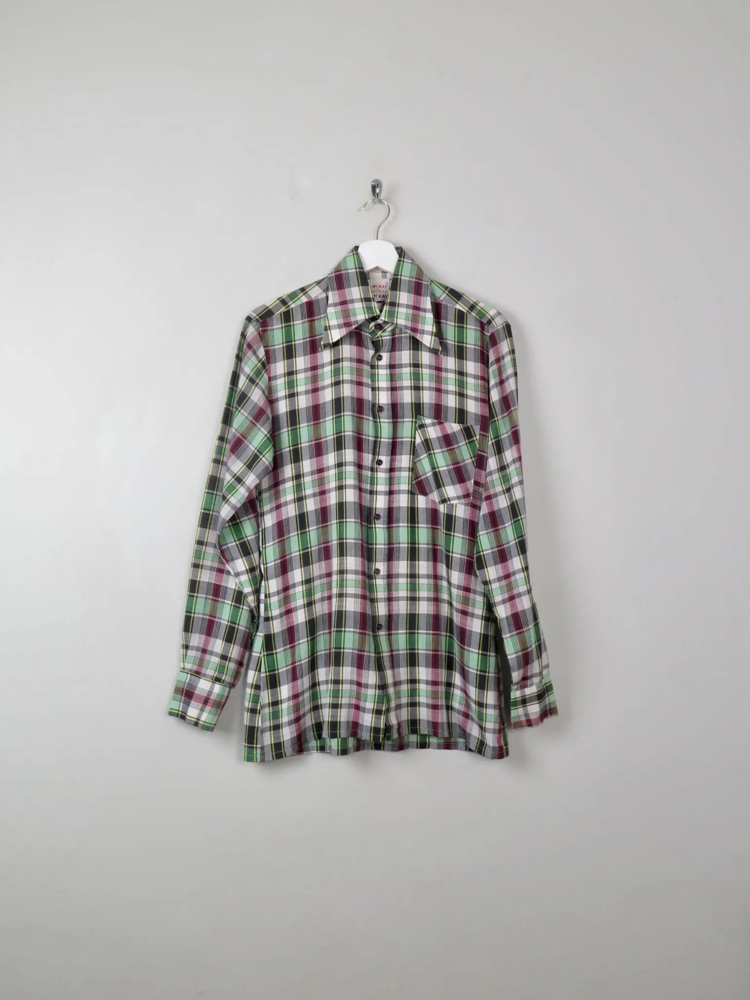 Men's Vintage Check Shirt 70s M