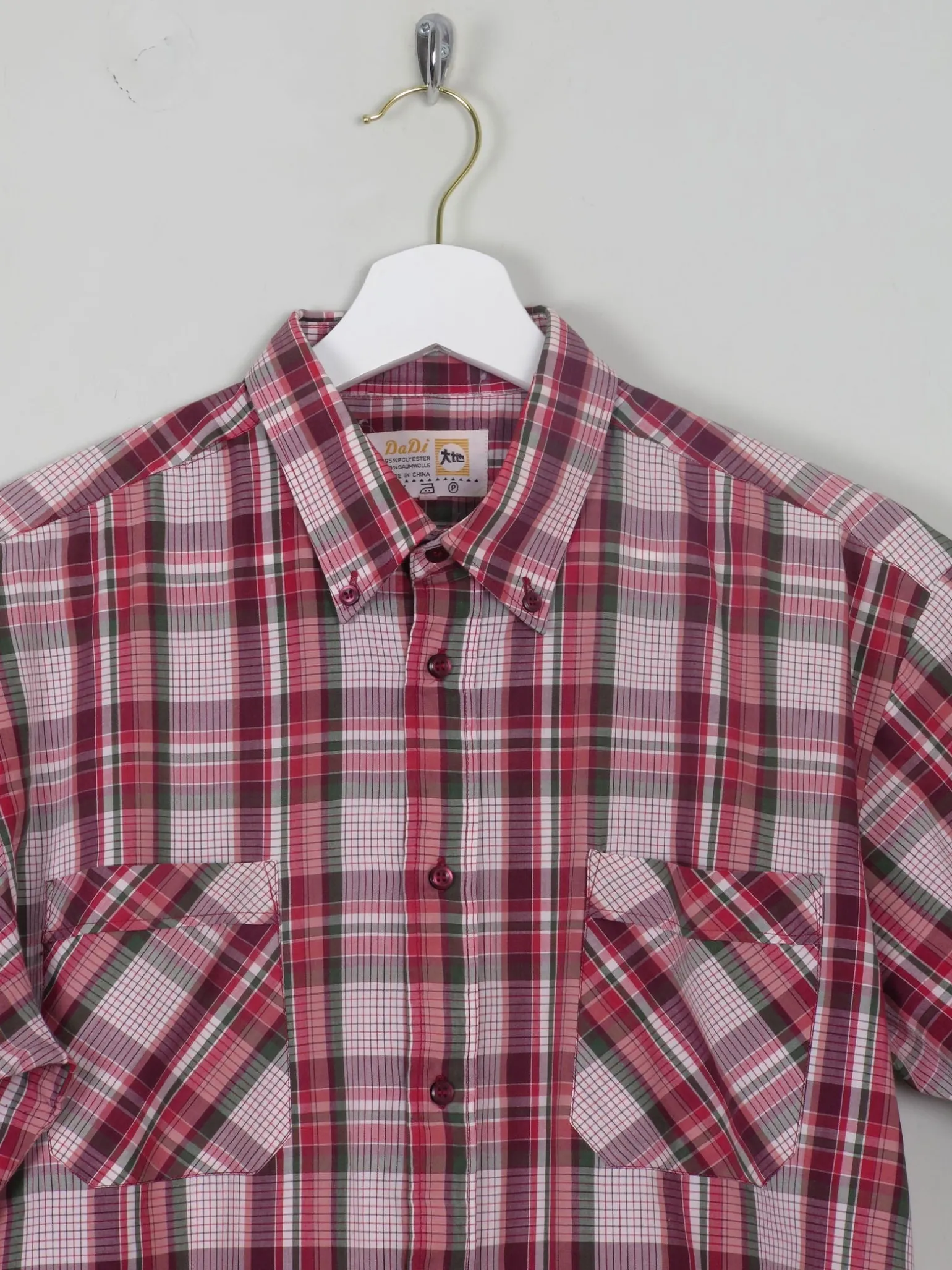 Men's Vintage Check Short Sleeved Shirt L