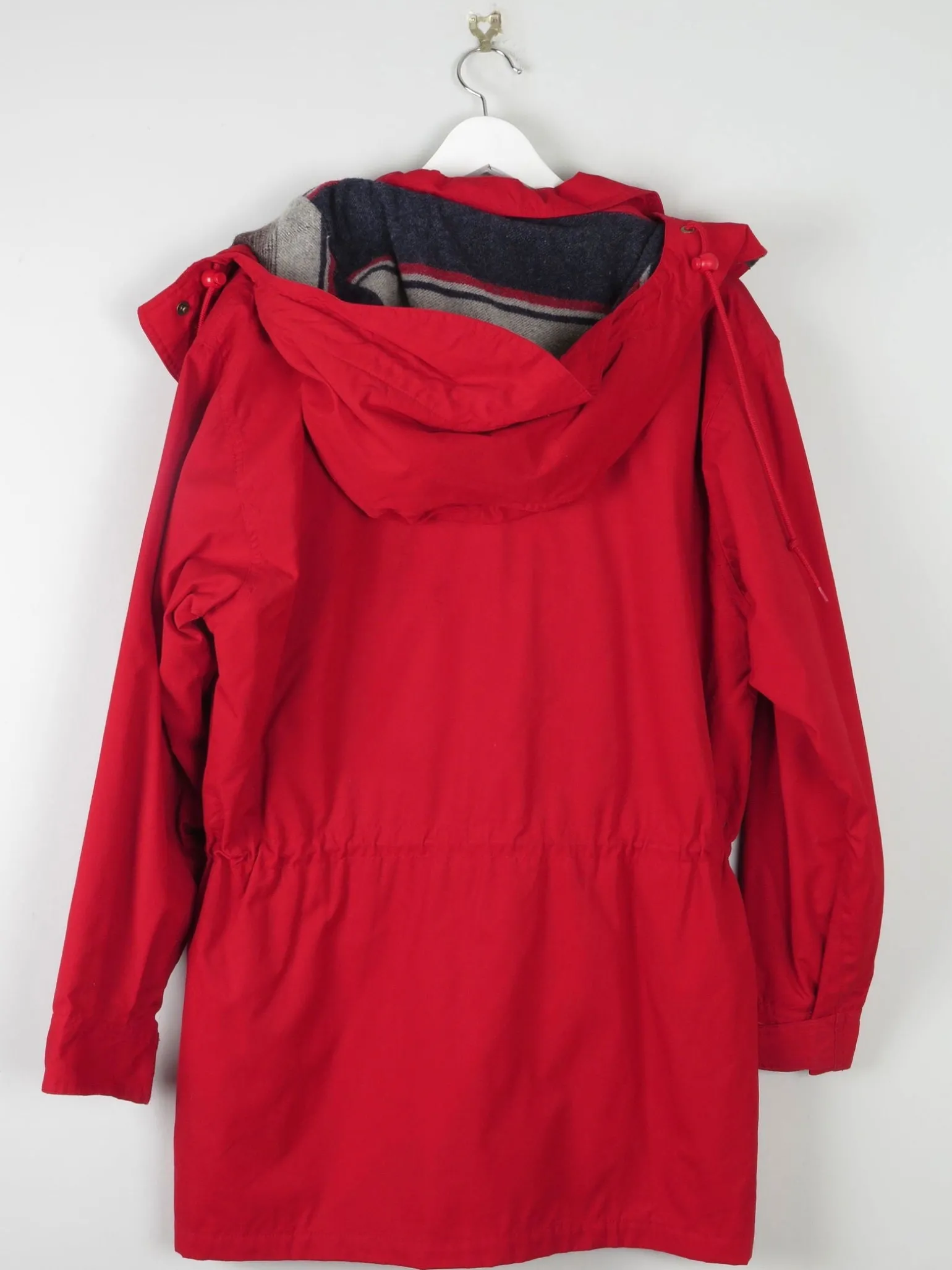 Mens Vintage Cherry Red Short Parka Jacket M/L Eddie Beaver