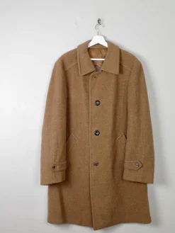 Men's Vintage Coat Wool Dark Camel/Tan L 44"