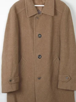 Men's Vintage Coat Wool Dark Camel/Tan L 44